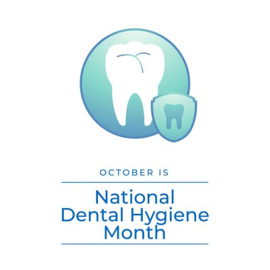 Ulusal Diş Sağlığı Ayı vektör tasarımı kutlama kullanımı için uygun. Diş hijyeni tasarımı. düz dizayn. 10 saniye..