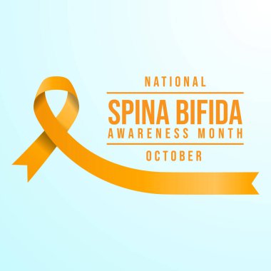 Ulusal Spina Bifida Farkındalık Ayı vektör tasarımı kutlama kullanımı için iyi bir şablon. Spina Bifida tasarımı. Sarı kurdele vektörü. Düz dizayn. 10 saniye..