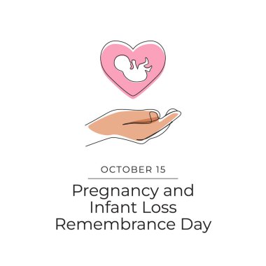 Pregnancy and Infant Loss Remembrance Day vector design template good for celebration usage. Pregnancy and Infant Loss Remembrance Day design. Continuous line drawing. eps 10. clipart