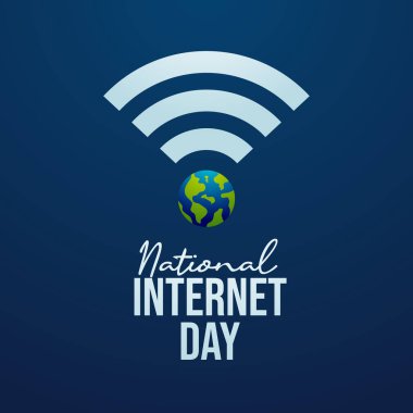 Ulusal İnternet Günü vektör tasarımı kutlama için iyi bir şablon. Ulusal İnternet Günü tasarımı. düz dizayn. 10 saniye..