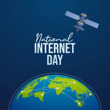 Ulusal İnternet Günü vektör tasarımı kutlama için iyi bir şablon. Ulusal İnternet Günü tasarımı. düz dizayn. 10 saniye..