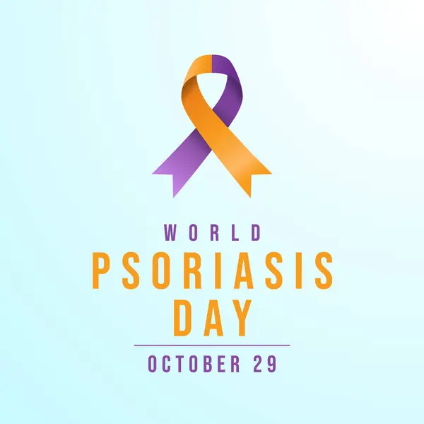 Stock vector World Psoriasis Day vector design template good for celebration usage. World Psoriasis Day design. ribbon vector. flat design. eps 10.