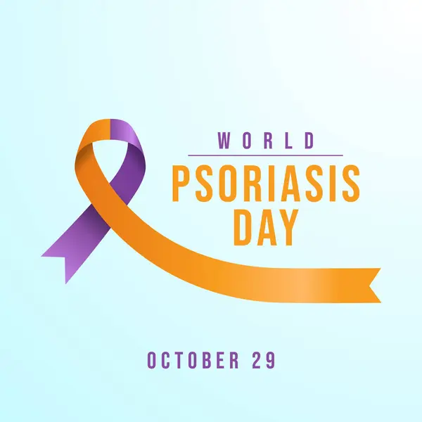 stock vector World Psoriasis Day vector design template good for celebration usage. World Psoriasis Day design. ribbon vector. flat design. eps 10.