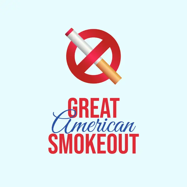 Büyük Amerikan Smokeout vektör tasarımı kutlama kullanımı için iyi bir şablon. Büyük Amerikan Smokeout tasarımı. düz dizayn. 10 saniye..