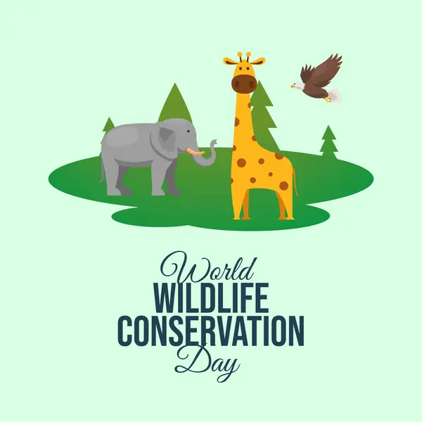 stock vector World Wildlife Conservation Day vector design template good for celebration usage. World Wildlife Conservation Day design. flat design. eps 10. 