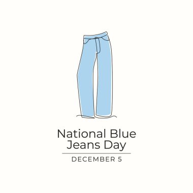 National Blue Jeans Day vector design template good for celebration usage. National Blue Jeans Day design. continuous line drawing. eps 10 clipart