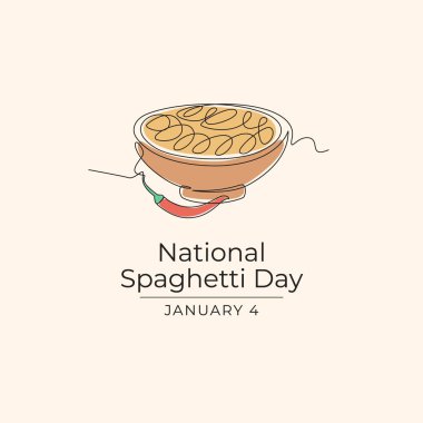 National Spaghetti Day vector design template good for celebration usage. National Spaghetti Day design. continuous line drawing. eps 10. clipart