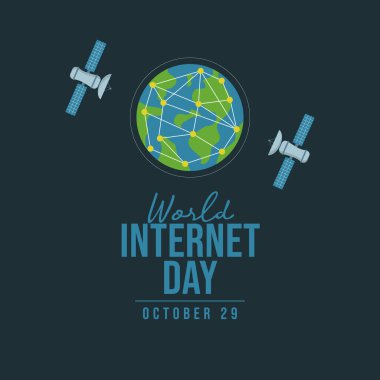 Ulusal İnternet Günü vektör tasarımı kutlama için iyi bir şablon. Ulusal İnternet Günü tasarımı. düz dizayn. 10 saniye..
