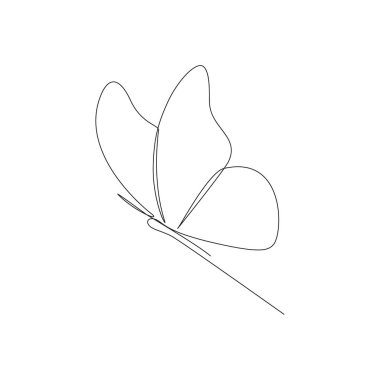 Kelebek sürekli çizgi tasarımı. Şiir elementi sürekli çizgi çizimi. Vektör çizgisi. monoline varlığı.