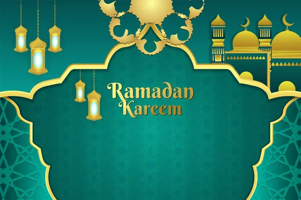 Ramadan Kareem Fundo Com Ornamento —  Vetores de Stock