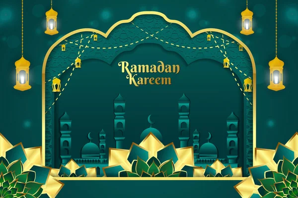Ramadan Kareem Islamisk Bakgrund — Stock vektor