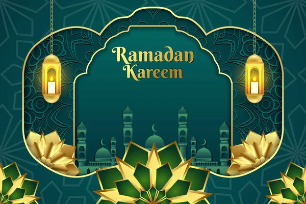 Ramadan Kareem Disegno Sfondo — Vettoriale Stock
