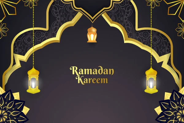 Ramadan Kareem Disegno Sfondo — Vettoriale Stock