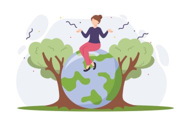 Toprak günü düz illüstrasyon