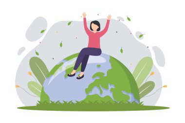 Toprak günü düz illüstrasyon