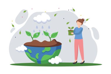 Toprak günü düz illüstrasyon