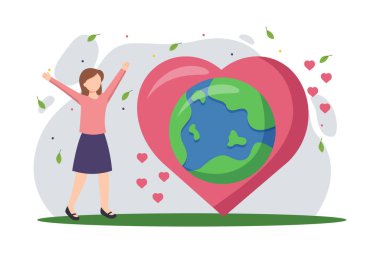 Toprak günü düz illüstrasyon