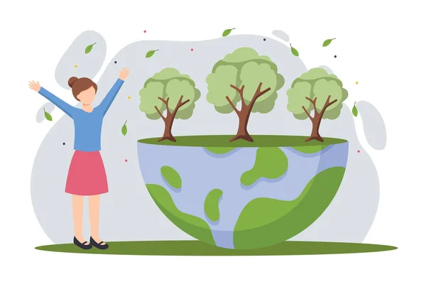 stock vector Earth Day Flat Illustration