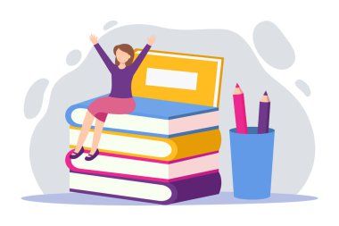 Dünya Kitap Günü Düz Tasarımı