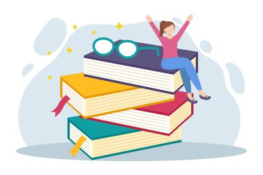 Dünya Kitap Günü Düz Tasarımı