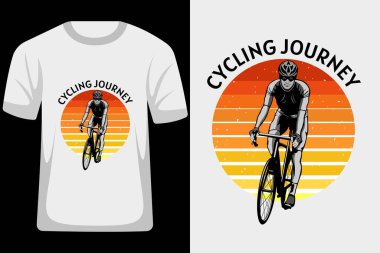 Bisiklet Yolculuğu Retro Vintage Tişört Tasarımı