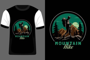 Mountain Hike Retro Vintage Tişört Tasarımı