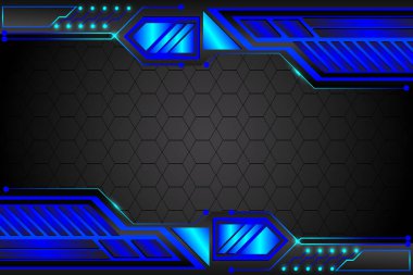 Siyah ve mavi renkli soyut modern arkaplan