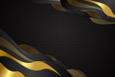 Siyah ve altın rengi olan soyut sıvı arkaplan