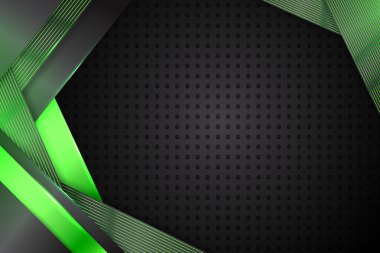 Siyah ve yeşil renkli soyut arkaplan üçgeni