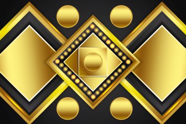 Siyah ve altın rengi olan soyut arkaplan dikdörtgeni