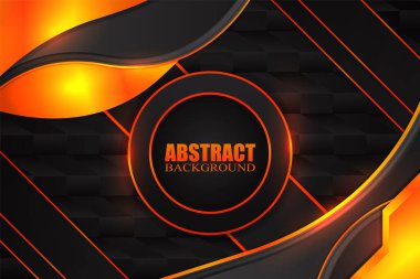 Siyah ve turuncu renkli soyut sıvı arkaplan