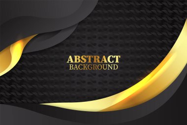 Siyah ve altın rengi olan soyut sıvı arkaplan