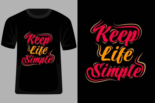 Mantenha Vida Simples Citações Tipografia Shirt Design — Vetor de Stock