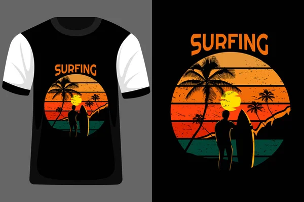 Surfing Retro Vintage Shirt Design — Stockový vektor