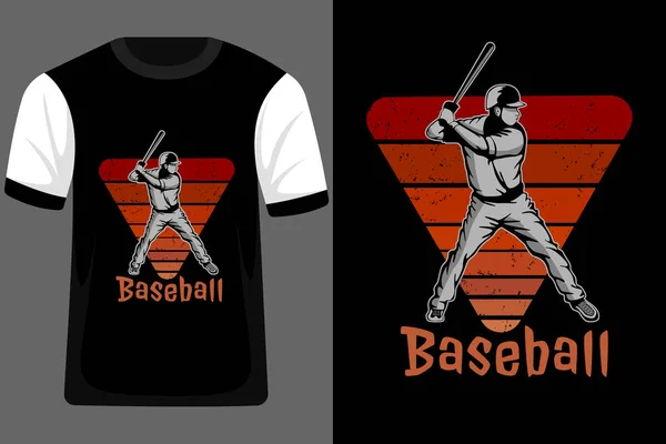 Béisbol Retro Vintage Camiseta Diseño — Archivo Imágenes Vectoriales