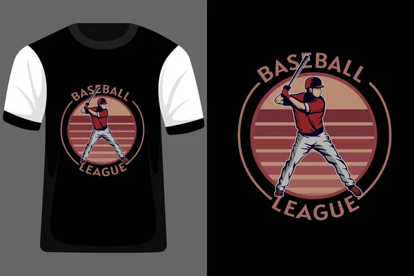 Diseño Retro Camiseta Liga Béisbol — Archivo Imágenes Vectoriales