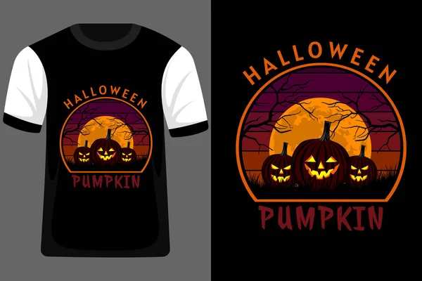 stock vector Halloween Pumpkin Retro Vintage T Shirt Design