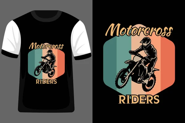 Motorcross Rider Retro Vintage Shirt Design — Stockový vektor