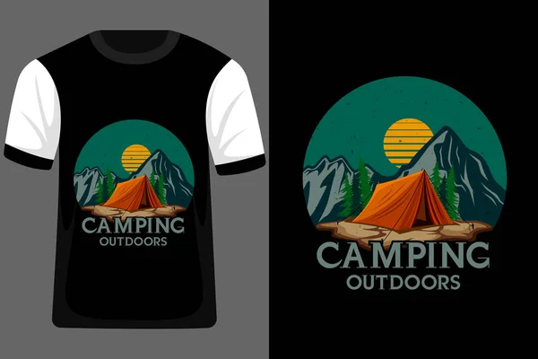 stock vector Camping Outdoors Retro Vintage T Shirt Design