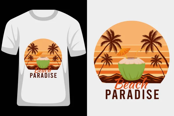 stock vector Beach Paradise Retro Vintage T Shirt Design