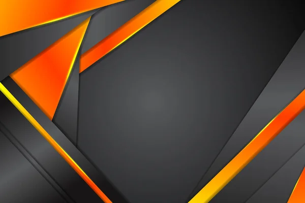 Abstrakter Hintergrund Diagonale Form Mit Schwarzer Und Oranger Farbe — Stockvektor