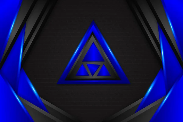 Absztrakt Háttér Háromszög Alakú Fekete Kék Színű — Stock Vector