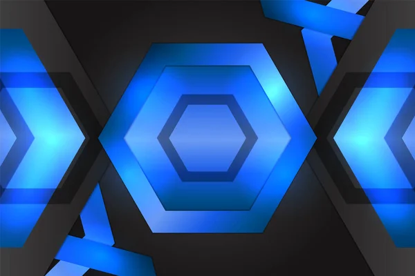 Abstrakte Hintergrundpolygonform Mit Schwarzer Und Blauer Farbe — Stockvektor