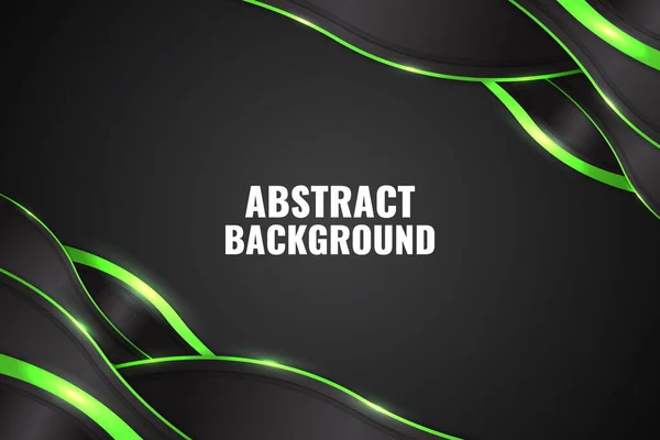 Abstract Fluid Background Black Green Color — Stock Vector