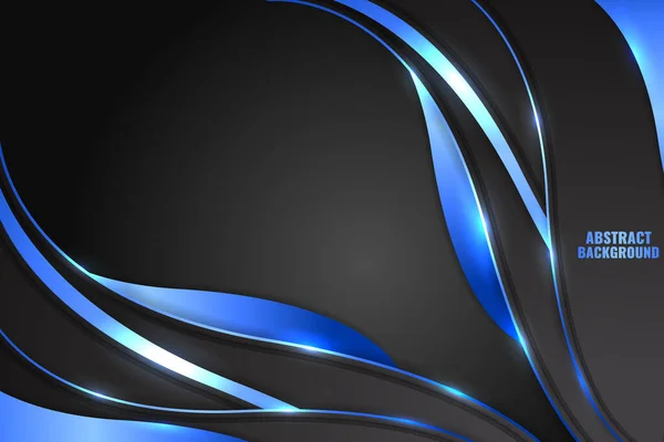 Abstrakter Flüssiger Hintergrund Mit Schwarzer Und Blauer Farbe — Stockvektor