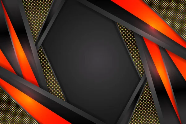 Abstrakte Hintergrundrechteckform Mit Schwarzer Und Oranger Farbe — Stockvektor
