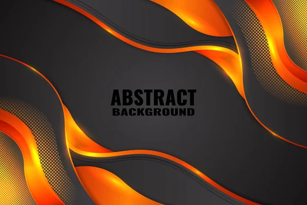 Fond Fluide Abstrait Avec Couleur Noire Orange — Image vectorielle