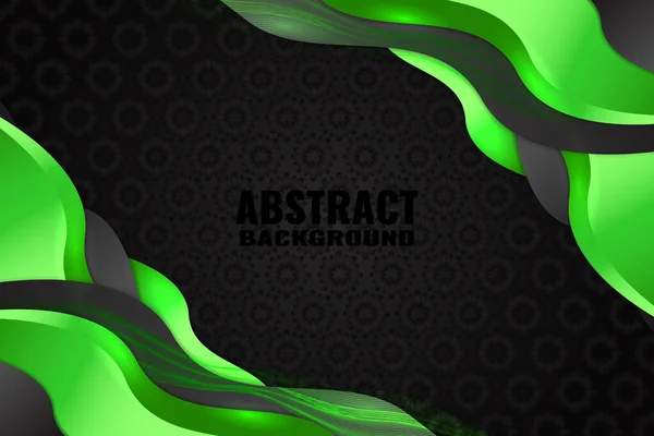 Fond Fluide Abstrait Avec Couleur Noire Verte — Image vectorielle