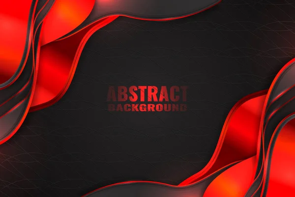 Abstract Fluid Background Black Red Color — Stock Vector