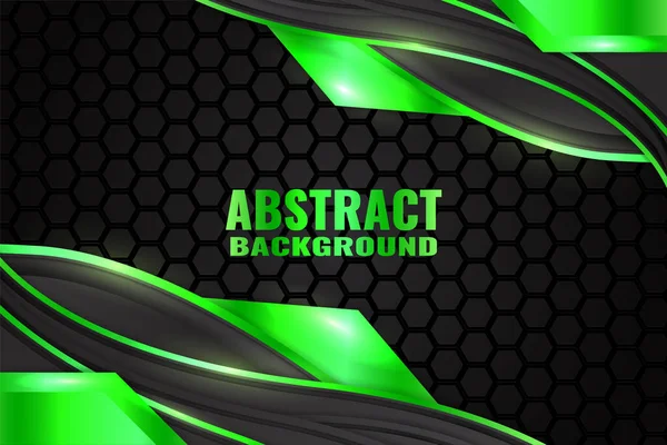 Abstrakter Flüssiger Hintergrund Mit Schwarzer Und Grüner Farbe — Stockvektor